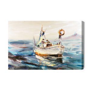 Peinture sur toile Navire De Mer Et Pêcheurs – Image 2