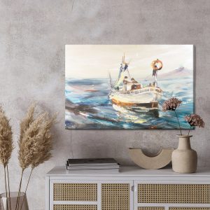 Peinture sur toile Navire De Mer Et Pêcheurs – Image 3