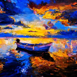 Peinture sur toile Bateau Vide En Mer – Image 1
