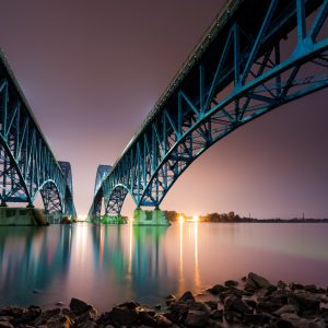 Peinture sur toile Pont South Grand Island Bridge Aux États-Unis – Image 1