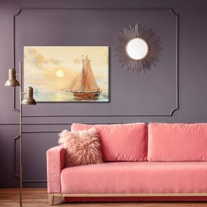 Peinture sur toile Bateau Et Mer Aux Couleurs Pastel – Image 4