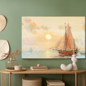 Peinture sur toile Bateau Et Mer Aux Couleurs Pastel – Image 5
