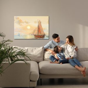 Peinture sur toile Bateau Et Mer Aux Couleurs Pastel – Image 7