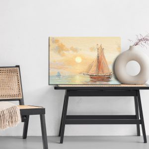 Peinture sur toile Bateau Et Mer Aux Couleurs Pastel – Image 6