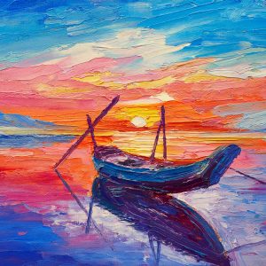 Peinture sur toile Bateaux De Pêche En Mer – Image 1