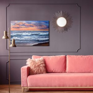 Peinture sur toile Du Paysage De La Mer Et Du Coucher Du Soleil – Image 4