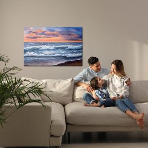 Peinture sur toile Du Paysage De La Mer Et Du Coucher Du Soleil – Image 7