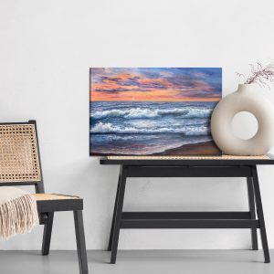 Peinture sur toile Du Paysage De La Mer Et Du Coucher Du Soleil – Image 6