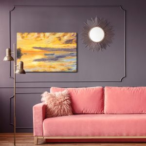 Peinture sur toile Coucher De Soleil Sur Une Mer Calme – Image 4