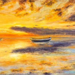 Peinture sur toile Coucher De Soleil Sur Une Mer Calme – Image 1