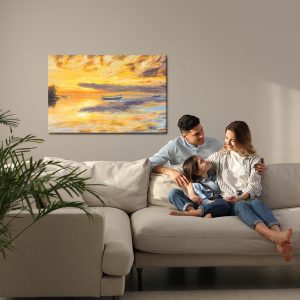 Peinture sur toile Coucher De Soleil Sur Une Mer Calme – Image 7