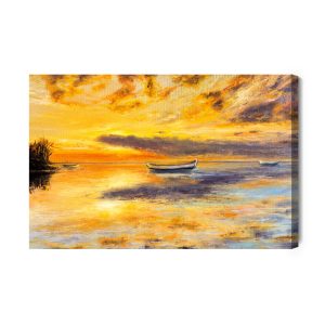 Peinture sur toile Coucher De Soleil Sur Une Mer Calme – Image 2