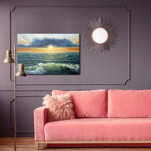 Peinture sur toile Vagues De La Mer Et Nuages – Image 4