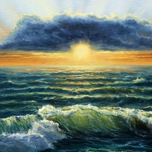 Peinture sur toile Vagues De La Mer Et Nuages – Image 1