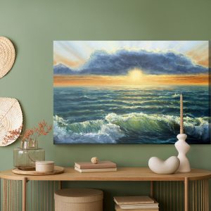 Peinture sur toile Vagues De La Mer Et Nuages – Image 5