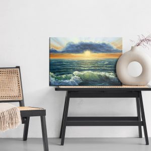 Peinture sur toile Vagues De La Mer Et Nuages – Image 6