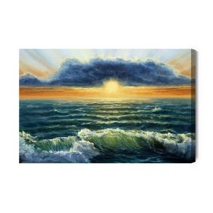 Peinture sur toile Vagues De La Mer Et Nuages – Image 2
