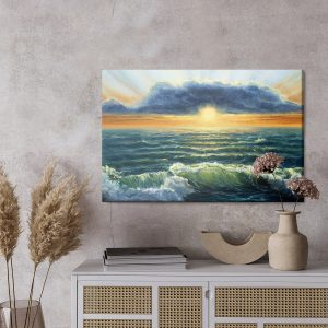 Peinture sur toile Vagues De La Mer Et Nuages – Image 3