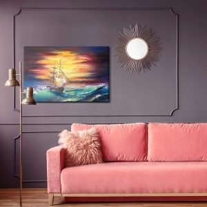 Peinture sur toile Mer Agitée Et Un Navire – Image 4