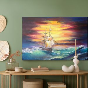 Peinture sur toile Mer Agitée Et Un Navire – Image 5