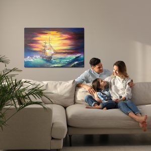Peinture sur toile Mer Agitée Et Un Navire – Image 7