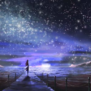 Peinture sur toile La Mer Nocturne Et Les Étoiles – Image 1