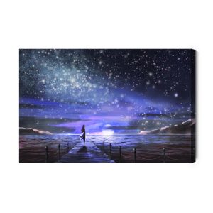 Peinture sur toile La Mer Nocturne Et Les Étoiles – Image 2