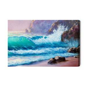 Peinture sur toile Rochers Au Bord De La Mer – Image 2