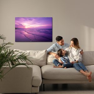 Peinture sur toile Coucher De Soleil Violet Sur La Mer – Image 7