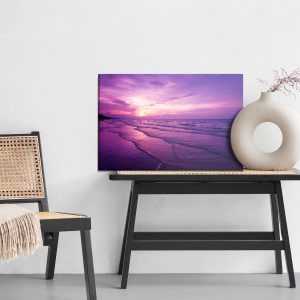 Peinture sur toile Coucher De Soleil Violet Sur La Mer – Image 6