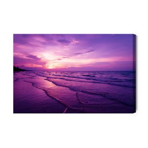 Peinture sur toile Coucher De Soleil Violet Sur La Mer – Image 2