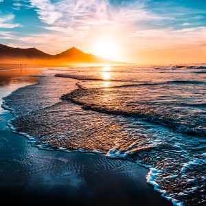 Peinture sur toile Coucher De Soleil Et Mer – Image 1