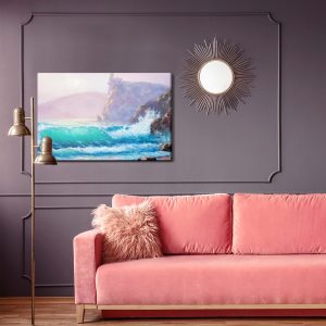 Peinture sur toile Vagues Aquarelles Au Bord De La Mer – Image 4