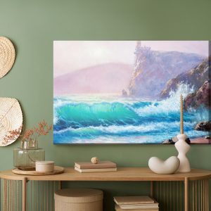 Peinture sur toile Vagues Aquarelles Au Bord De La Mer – Image 5