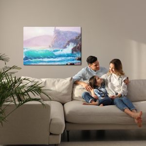 Peinture sur toile Vagues Aquarelles Au Bord De La Mer – Image 7
