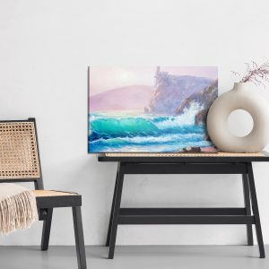 Peinture sur toile Vagues Aquarelles Au Bord De La Mer – Image 6