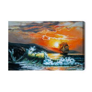 Peinture sur toile Mer Et Coucher De Soleil Pittoresques – Image 2