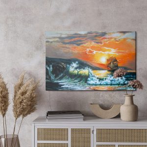 Peinture sur toile Mer Et Coucher De Soleil Pittoresques – Image 3