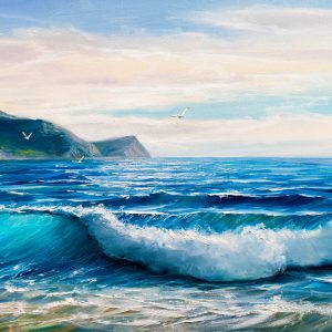 Peinture sur toile Mer, Montagnes Et Ciel – Image 1