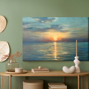 Peinture sur toile Coucher De Soleil Pittoresque Au Bord De La Mer – Image 5
