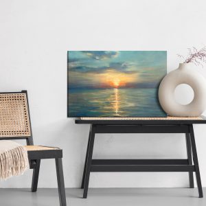 Peinture sur toile Coucher De Soleil Pittoresque Au Bord De La Mer – Image 6
