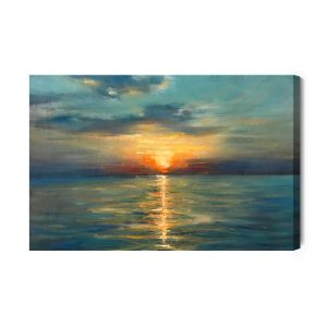 Peinture sur toile Coucher De Soleil Pittoresque Au Bord De La Mer – Image 2