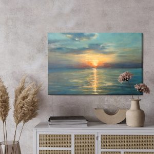 Peinture sur toile Coucher De Soleil Pittoresque Au Bord De La Mer – Image 3
