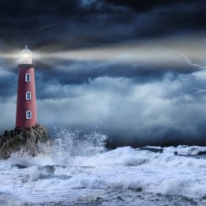 Peinture sur toile Tempête De Mer Et Phare – Image 1