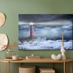 Peinture sur toile Tempête De Mer Et Phare – Image 5