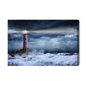 Peinture sur toile Tempête De Mer Et Phare – Image 2