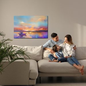 Peinture sur toile Paysage Coloré Avec La Mer – Image 7