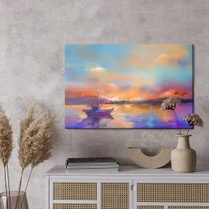 Peinture sur toile Paysage Coloré Avec La Mer – Image 3