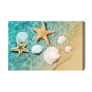 Peinture sur toile Étoiles Et Coquillages Dans La Mer – Image 2