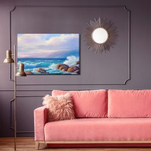 Peinture sur toile Vagues Et Rochers Dans La Mer – Image 4